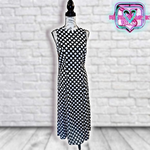 Vintage 1990's Pretty Woman Polka Dot Maxi Dress, Medium - Picture 8 of 10
